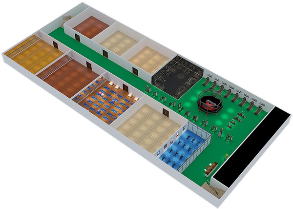 1800平方健身房配置方案-广西suncitygroup太阳集团体育健身器材有限公司