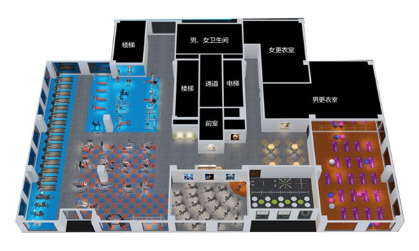 1500平方健身房配置方案-广西suncitygroup太阳集团体育健身器材有限公司