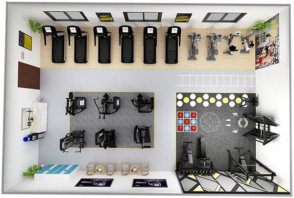 120平方健身房配置方案-广西suncitygroup太阳集团体育健身器材有限公司